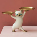 DecorBites™ Cat Tray Sculpture Home Decor Statues Office Table Desk Accessorie Storage