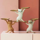 DecorBites™ Cat Tray Sculpture Home Decor Statues Office Table Desk Accessorie Storage
