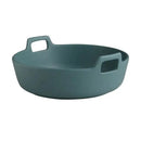 White ceramic double handle salad bowl dining room serving dish