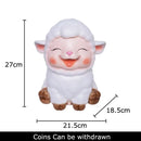 White ceramic sheep savings jar piggy bank family bedroom decor
