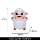 White ceramic sheep savings jar piggy bank family bedroom decor