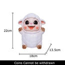 White ceramic sheep savings jar piggy bank family bedroom decor