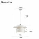 DecorBites™ Ceramic LED Pendant Lights: Nordic Teapot Design for Modern Living and Kitchen.
