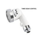 White & chrome handheld shower nozzle with hose for bathroom