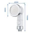 White & chrome handheld shower nozzle with hose for bathroom