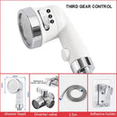 White & chrome handheld shower nozzle with hose for bathroom