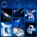 White circular decorbites galaxy starry projector bedroom night light