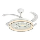 White circular remote control ceiling fan decorbites dimmable smart bedroom