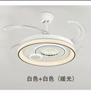 White circular remote control ceiling fan decorbites dimmable smart bedroom