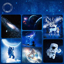 White circular starry night light projector bedroom deer decor
