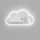 White cloud led bed lamp with wireless phone charging bedroom light