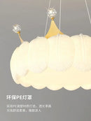 White cloud led crown small chandelier gold & white bedroom light