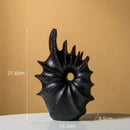 White conch shape ceramic vase for living room artificial flower arrangements