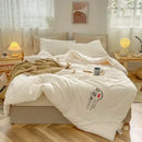 White cotton soya fibre filling embroidered duvet – bedroom comforter