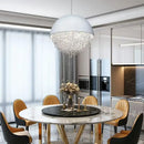White crystal tassel iron chandelier living room luxury led lamp