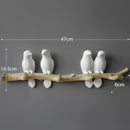 White decorbites bird resin hanger kitchen hook on wood branch