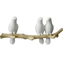 White decorbites bird resin hanger kitchen hook on wood branch