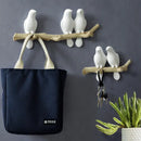 White decorbites bird resin hanger kitchen hook on wood branch