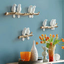 White decorbites bird resin hanger kitchen hook on wood branch