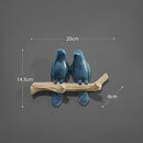 White decorbites bird resin hanger kitchen hook on wood branch