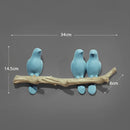White decorbites bird resin hanger kitchen hook on wood branch