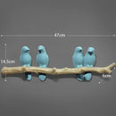 White decorbites bird resin hanger kitchen hook on wood branch