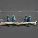 White decorbites bird resin hanger kitchen hook on wood branch