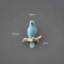 White decorbites bird resin hanger kitchen hook on wood branch