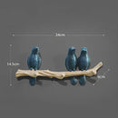 White decorbites bird resin hanger kitchen hook on wood branch