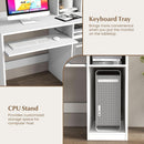 White Desk With Hutch And Charging Station For Home Office