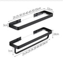 White double tier glass corner shelf with towel bar for bathroom