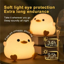 White duck silicone night light bedroom touch sensor timer
