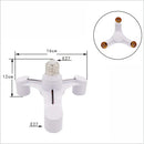 White e27 lamp holder 3-way converter pack for living room lighting
