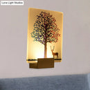 White elk tree led wall sconce living room lamp