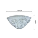 White embossed rose ceramic vase living room scalloped porcelain decor