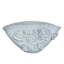 White embossed rose ceramic vase living room scalloped porcelain decor