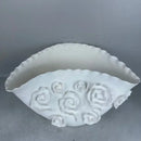 White embossed rose ceramic vase living room scalloped porcelain decor
