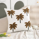 White embroidered cactus lemon pillow case living room decor