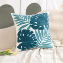 White embroidered cactus lemon pillow case living room decor