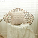 White embroidered diamond cushion cover for living room decor