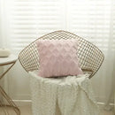 White embroidered diamond cushion cover for living room decor