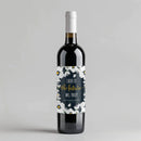 White Floral Bridal Shower Wine Label
