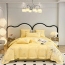 DecorBites™ Butterfly Flowers Embroidery Cotton Bedding Set, 4pcs King Queen Size.
