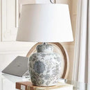 White floral ceramic desk lamp bedroom side table decor
