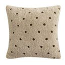 White fluffy ivorycamel polka dot cushion cover 45x45cm living room