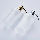 White frosted glass liquid soap dispenser bathroom gold pump
