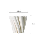 White geometric ceramic fold pattern vase living room decor