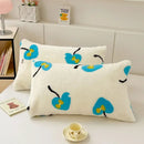 White ginkgo botanical cozy winter plush pillowcase bedroom decor