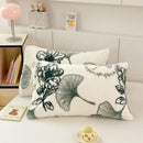 White ginkgo botanical cozy winter plush pillowcase bedroom decor