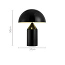 White glossy mushroom iron table lamp for bedroom decor